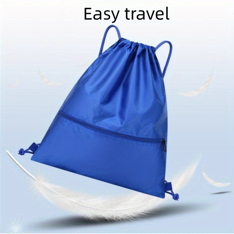 Trendy Waterproof Drawstring Backpack With Zipper Pocket, Outdoor Sports Bag,  Perfect For Sports, Fitness, Cycling And Travel (size: ) - Temu Bahrain