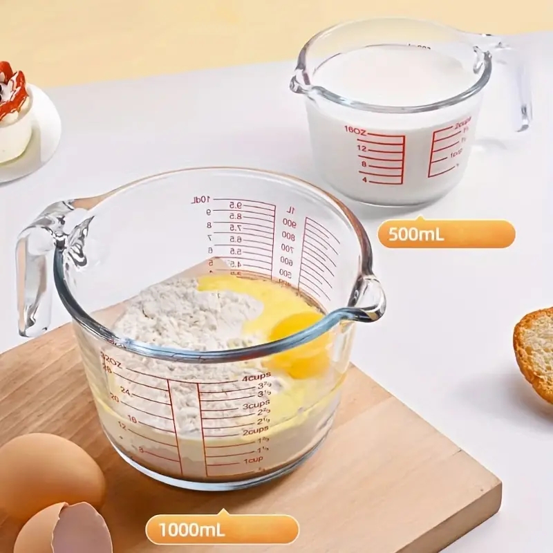 Kitchen Milk Baking Glass Measuring Cup Large Capacity With Scale Handle  Milliliter Meter Household High Temperature Resistance - Cooking Tool Sets  - AliExpress
