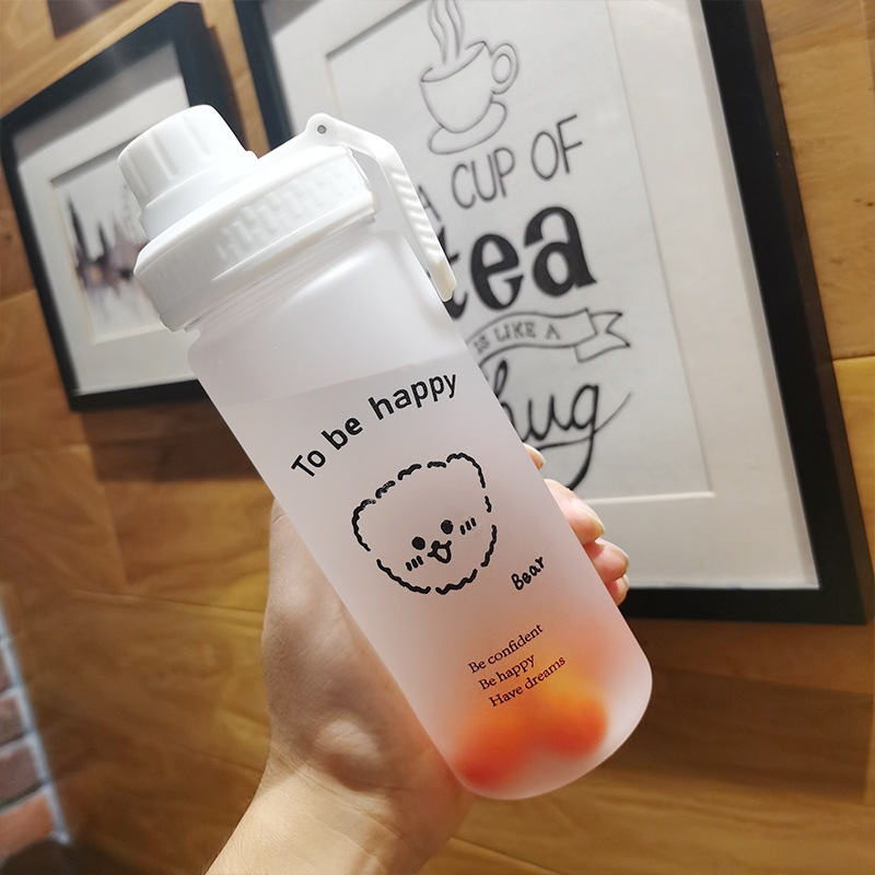 Cute Bear Big Capacity Water Bottle With Straw – Youeni