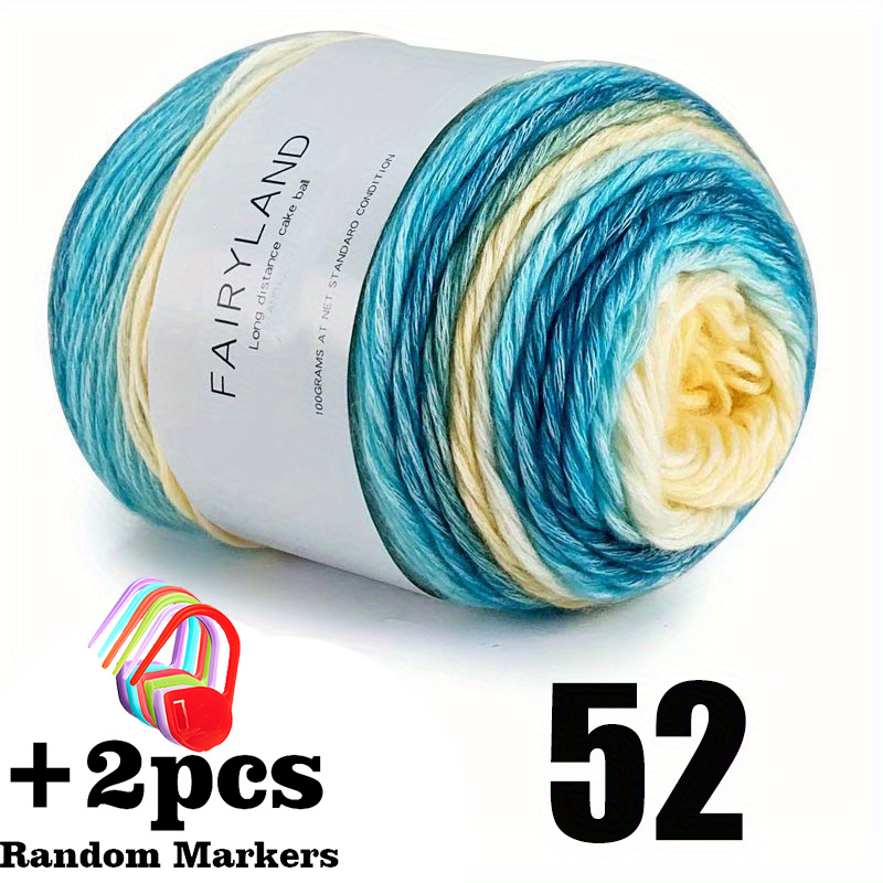  100g Wool Yarn for Knitting Rainbow Color Wool Yarn