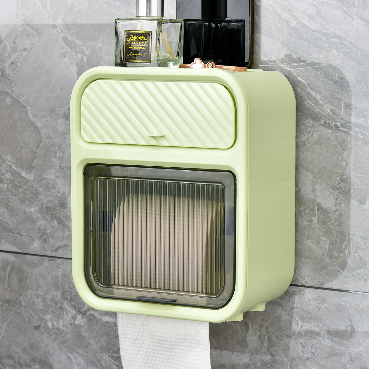 Wall Mounted Tissue Holder, Waterproof Toilet Storage C