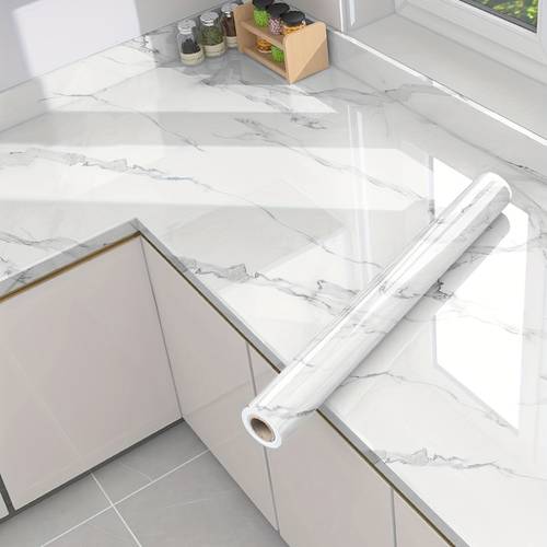 1 roll self kitchen sticker oilproof wall decal for countertop tile cabinet table renovation marble film bathroom sink and walls