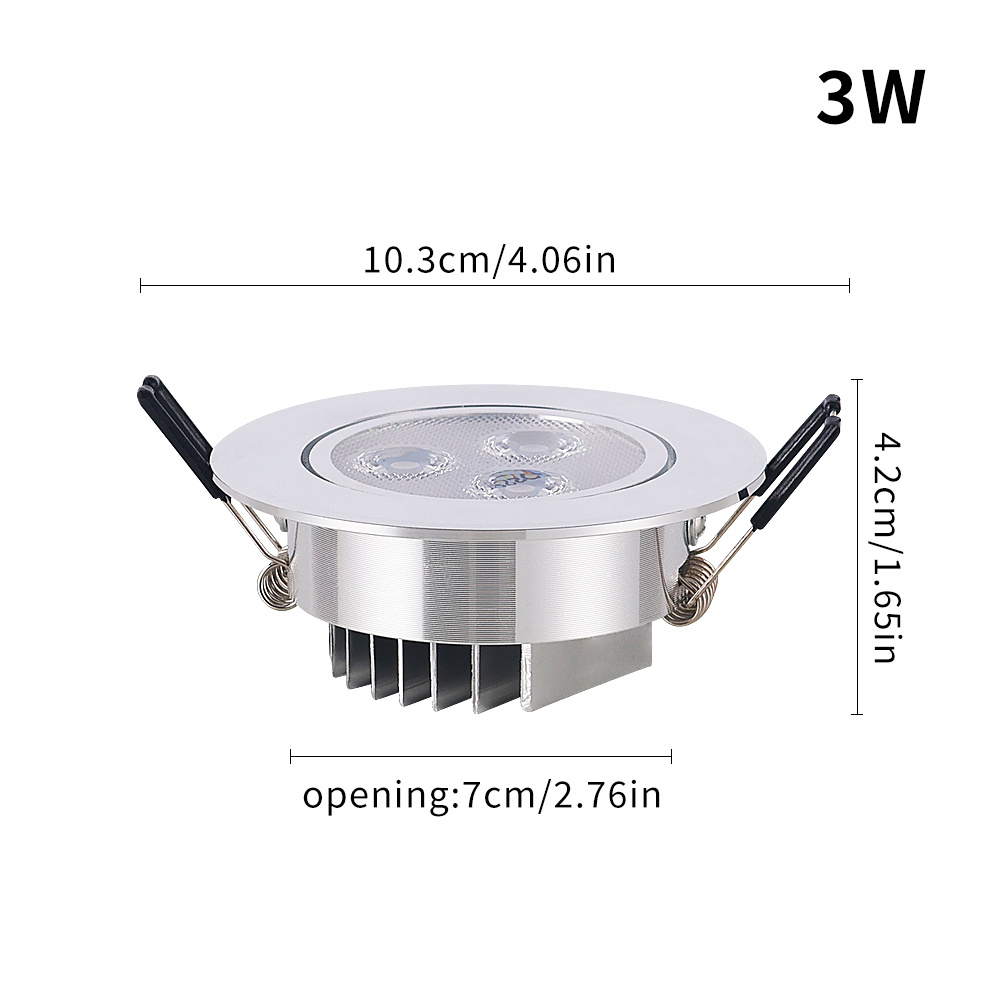 6pcs ultra bright 3w led recessed ceiling lights modern round metal panel down light for commercial office mall hotel and corridor lighting details 3