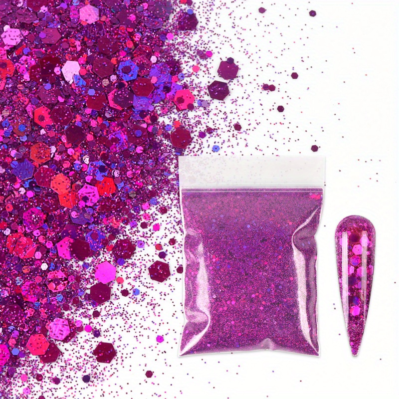 Bag Holographic Chunky Glitter Craft Glitter For Resin Art - Temu