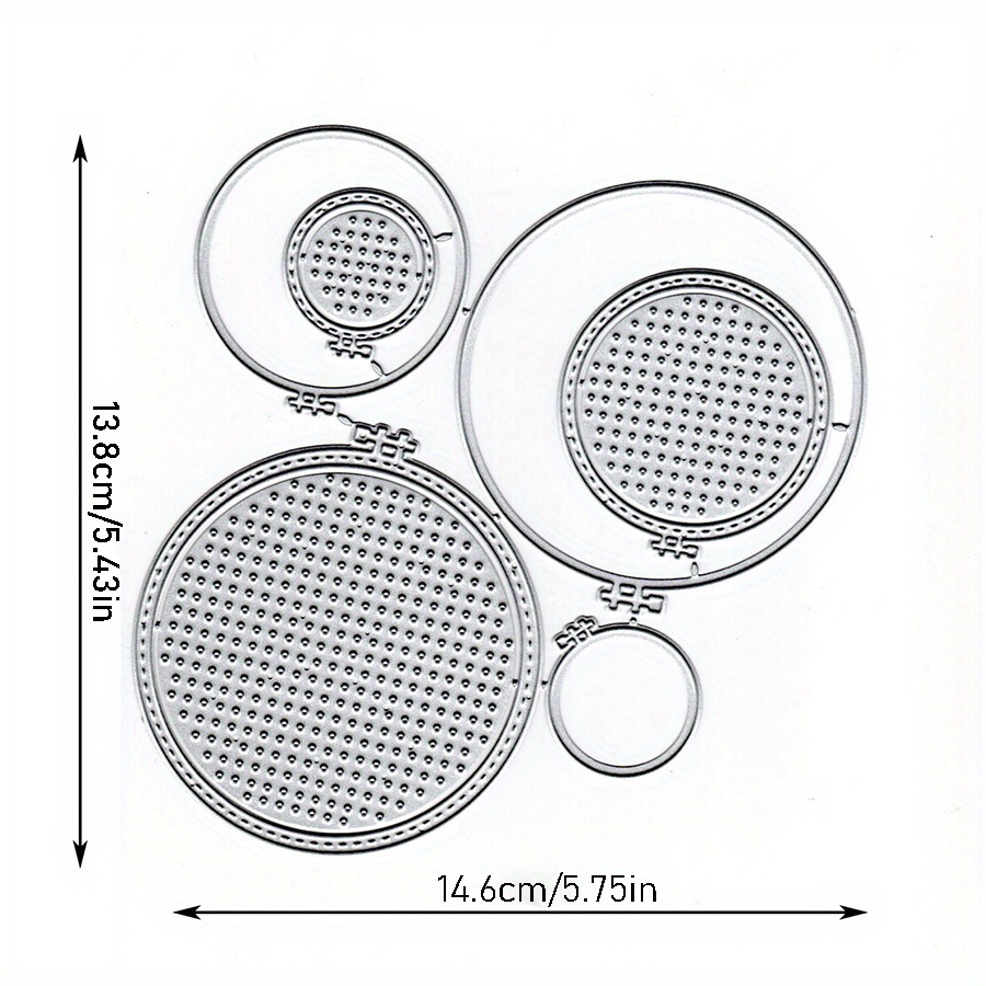 Image of 2023 New Arrival Silvery Christmas Decoration Fine Circle Stitched Embroidery Frame Metal Cutting Dies Scrapbooking Card Making Knife Mould Blade Punch Stencil