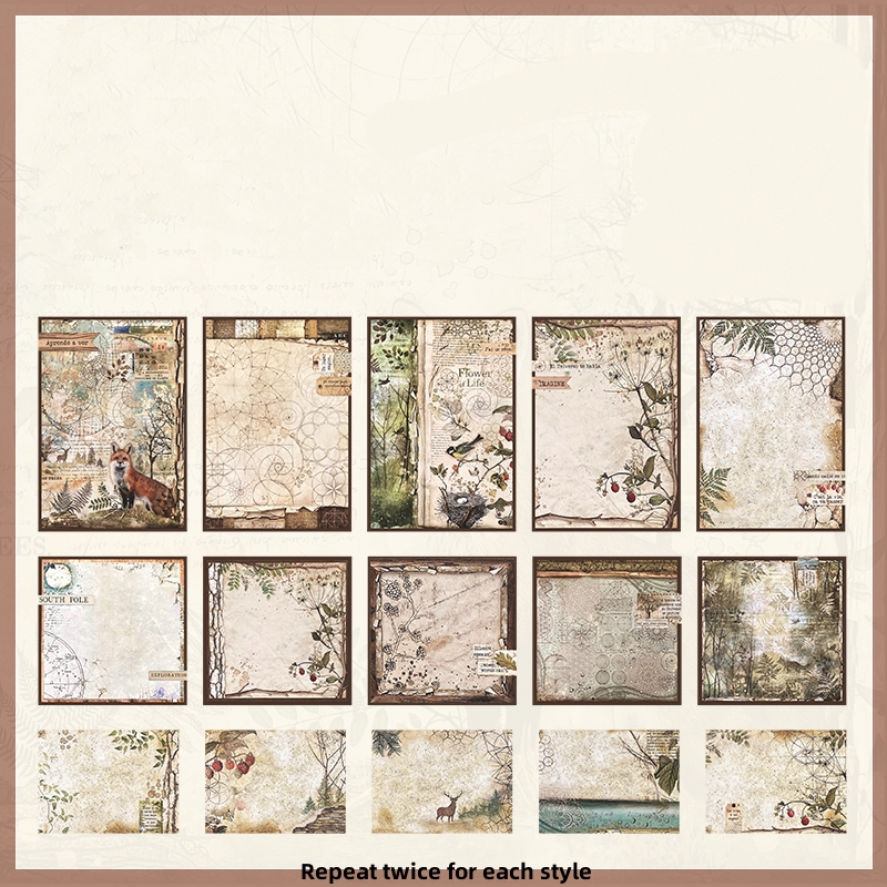 30pcs Retro Journal Decorative Base Layer Paper Pack
