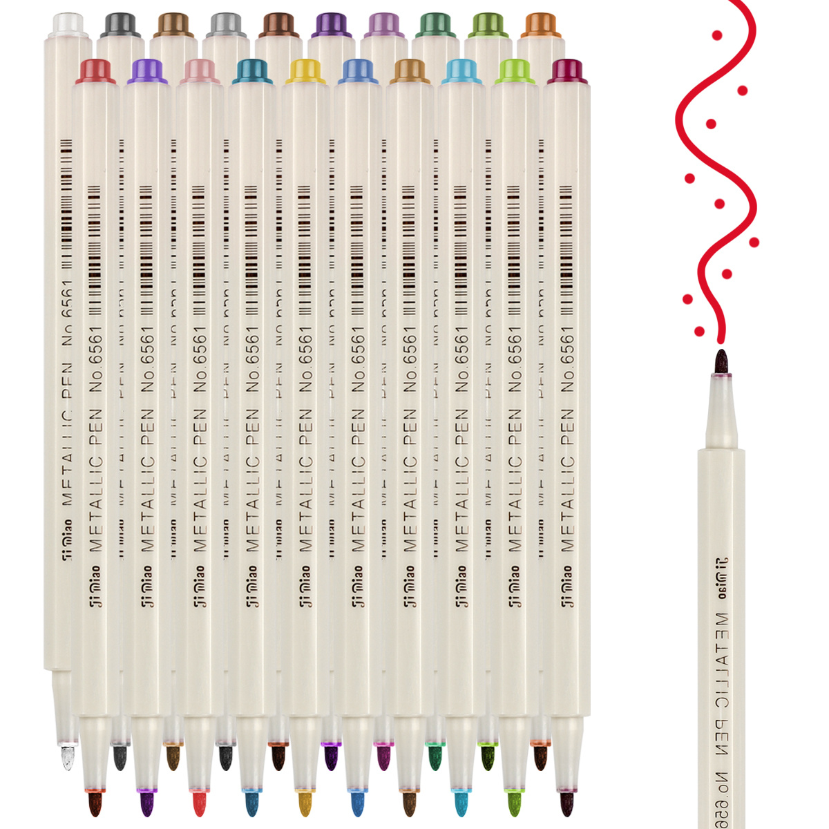 Metallic Marker Pens, XSG Set of 20 Colors Fine Point Metallic