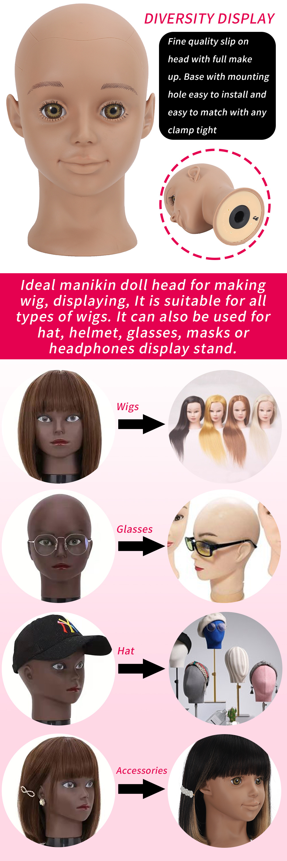 Bald Mannequin Head Beige Female Male Professional Temu Australia