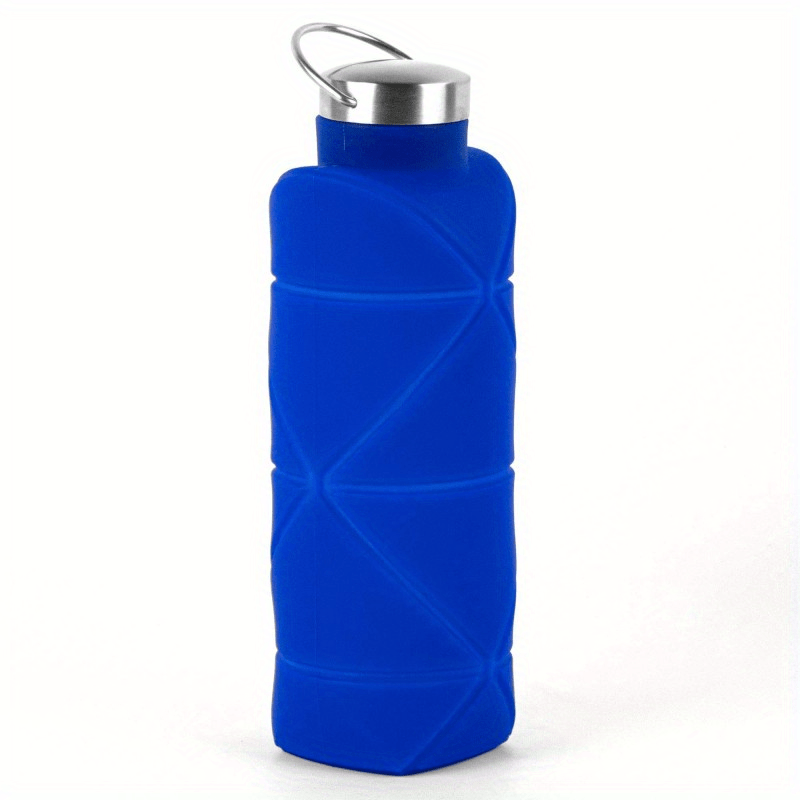 Botella Plegable De Silicona Frio Caliente 700 Ml Azul Acero