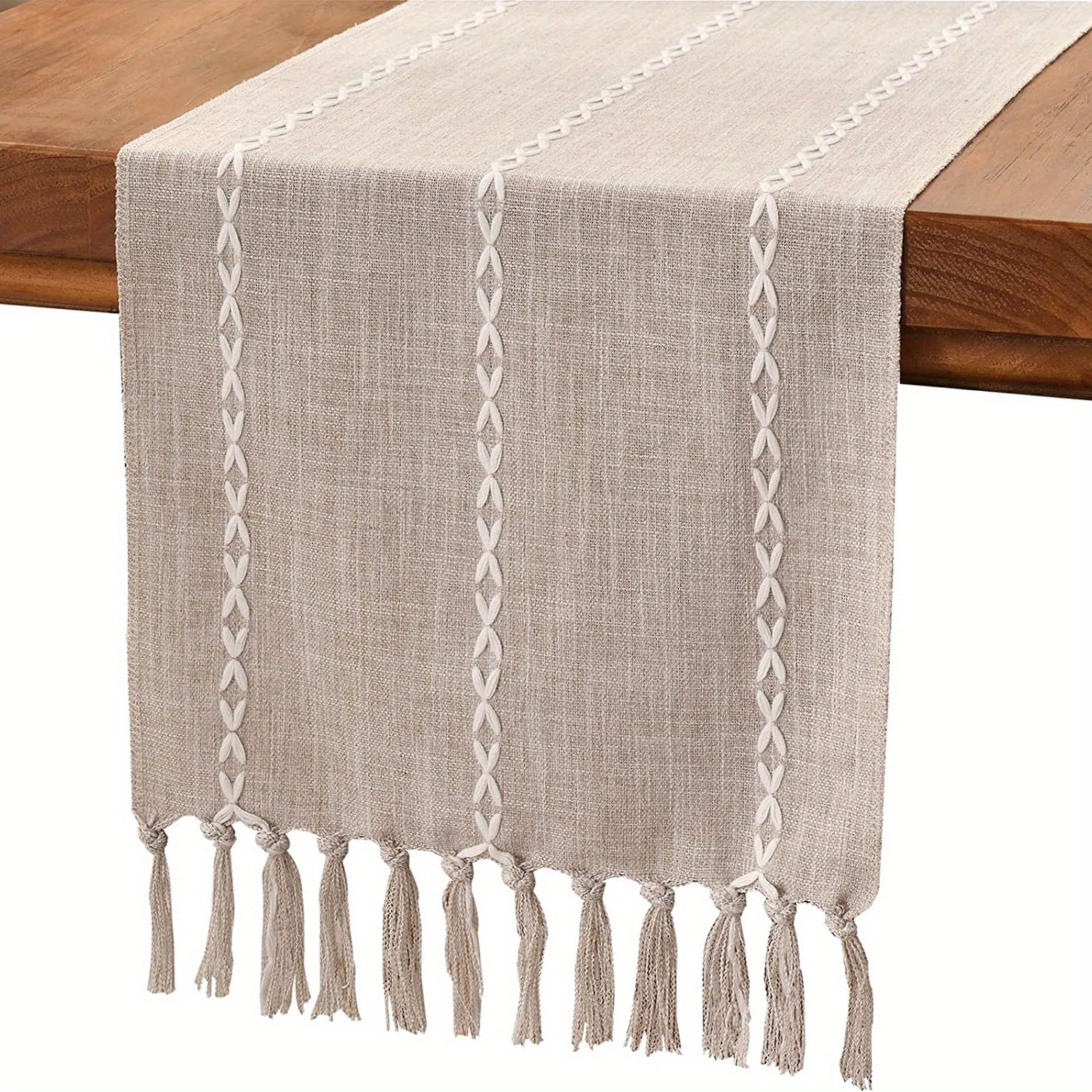 Rustic Linen Table Runner, Farmhouse Style Table Runners, Long