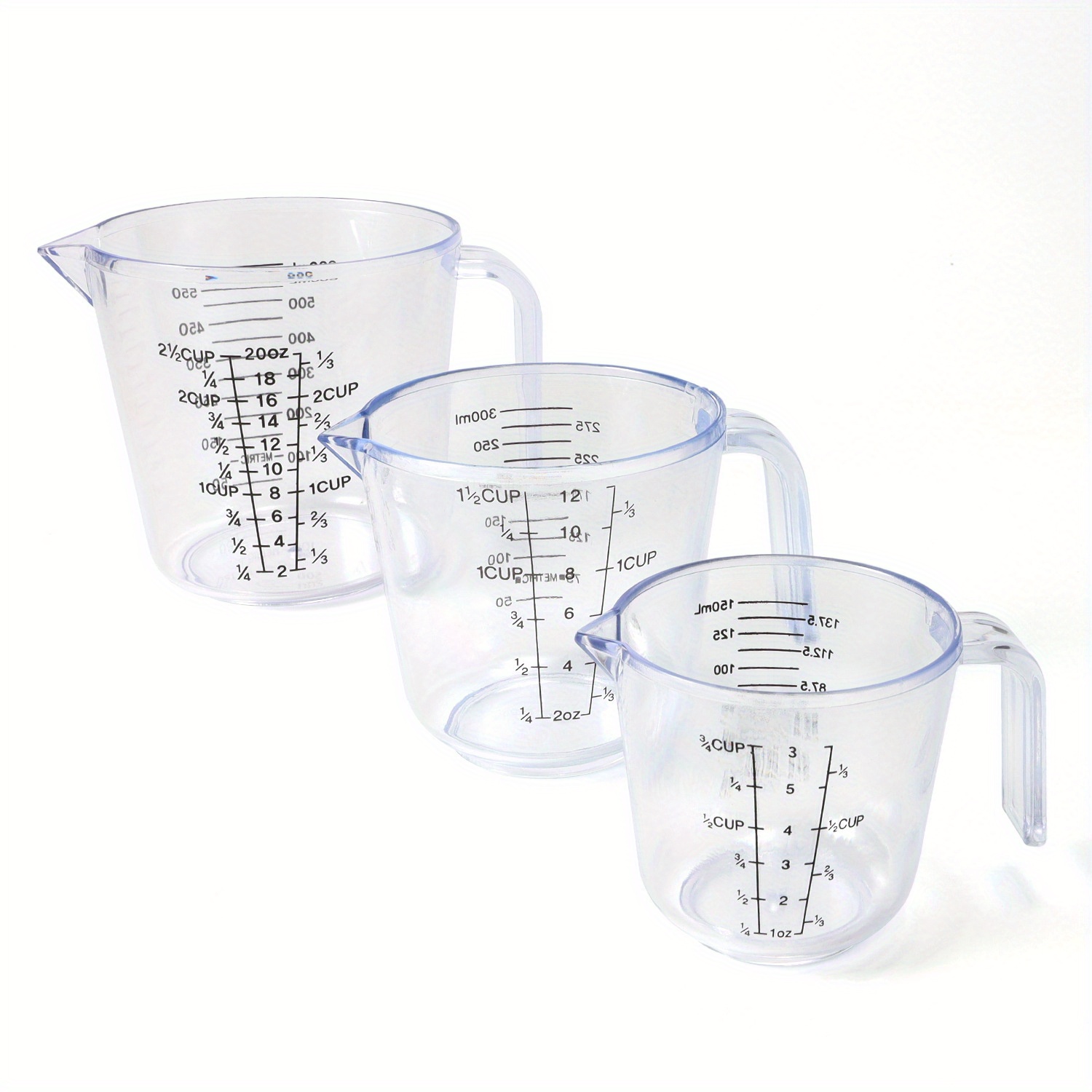 Buy Wholesale China Measuring Jug Measuring Cups For Baker Set 3pc Large 4- cup (1 Litre), 2-cup (500ml) And Small 1-cup & Measuring Cups at USD 1.8