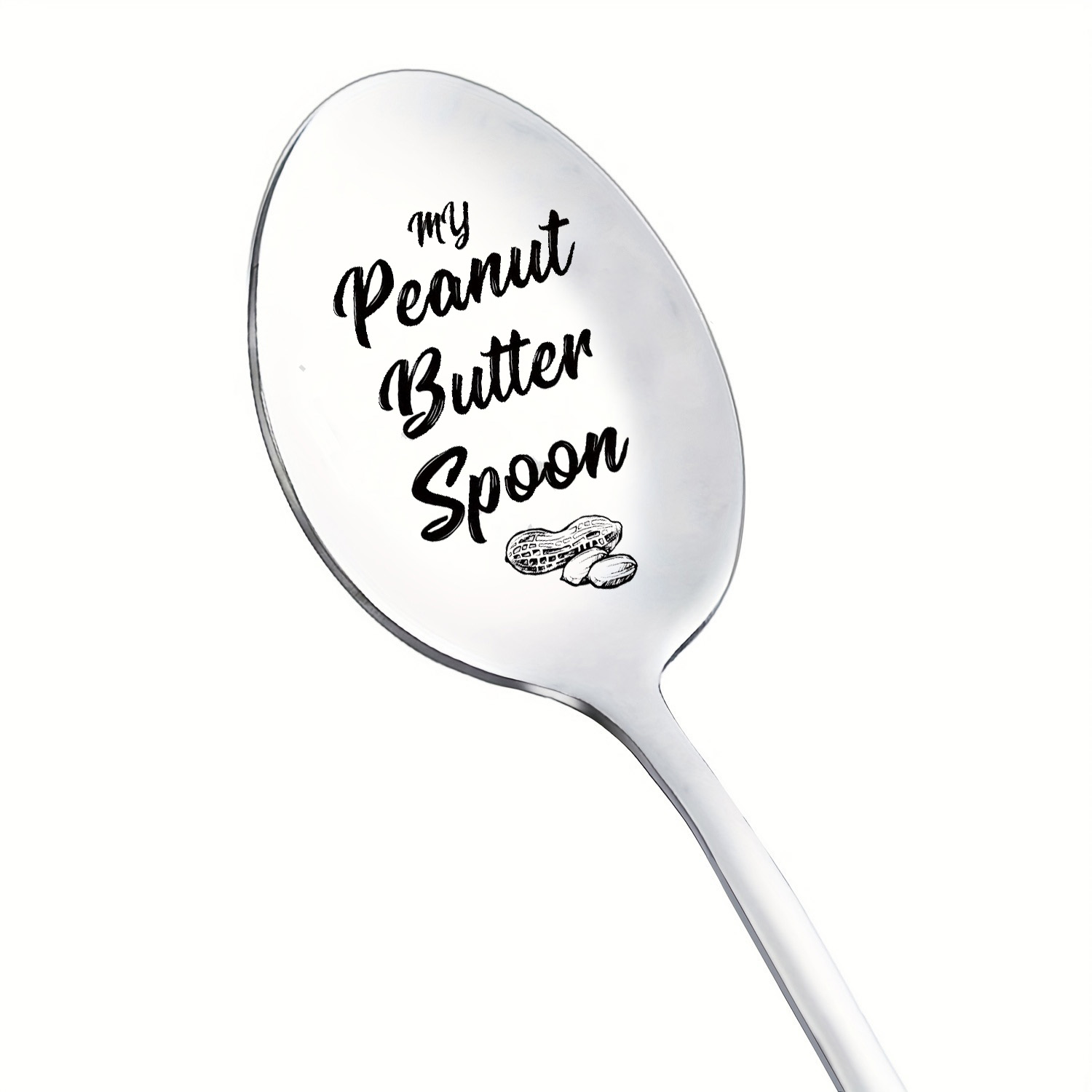 Funny Engraved Stainless Steel Peanut Butter Spoon - Perfect Dessert Spoon  For Dad, Mom, Grandpa, And Grandma - Birthday Gift Idea