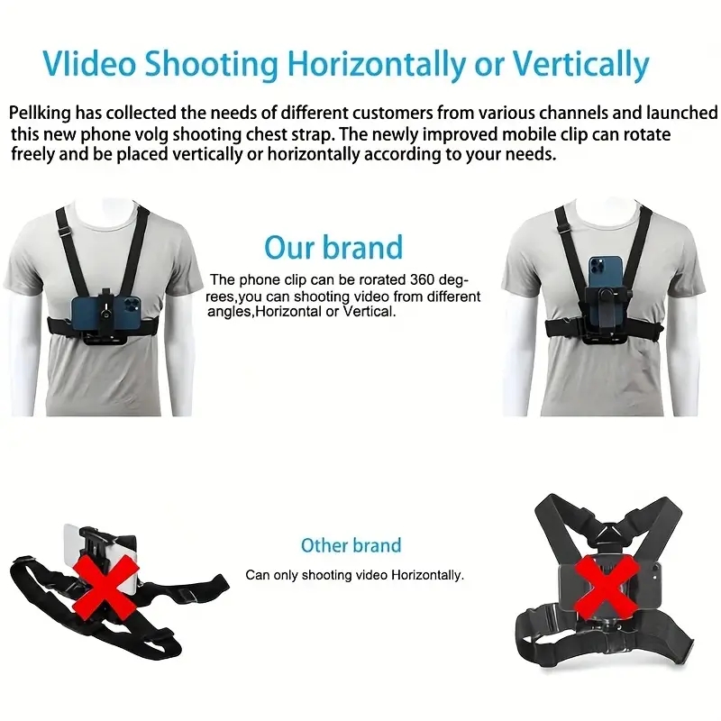 sports camera chest strap mobile phone live shooting chest fixed brace riding shooting accessories details 2