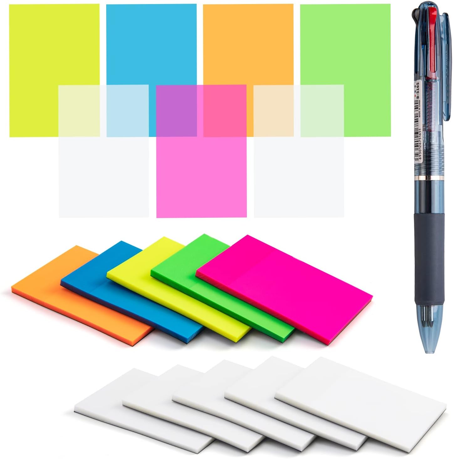 500 Pcs Transparent Sticky Notes Book Annotation Supplies Transparent Self  Stick