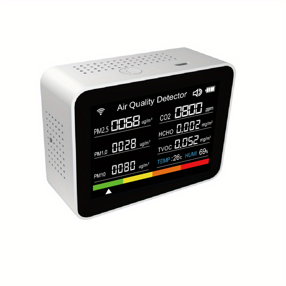 Capteur intelligent de boîte à Air, Wifi, PM2.5, PM10, détecteur de gaz,  humidité, température, contrôle avec application Tuya Smart Life, alarme