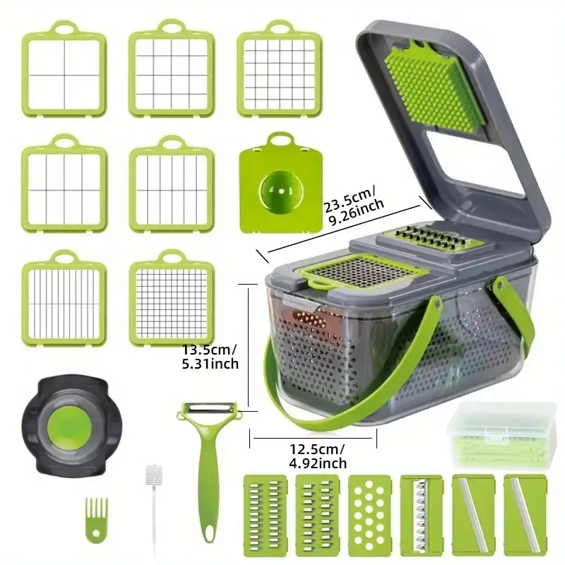 Vegetable Chopper, Multifunctional Fruit Slicer, Manual Food Grater, Vegetable  Slicer, Cutter With Container And Hand Guard, Onion Mincer Chopper,  Household Potato Shredder, Peeler, Kitchen Gadgets, Back To School Supplies  - Temu