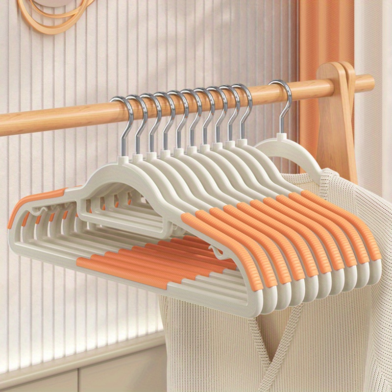 2pc Wide-shoulder Hanger Semi-circle Without Trace Storage Plastic Non-slip  Drying Rack Adult Clothes Rack Household Clothes Support