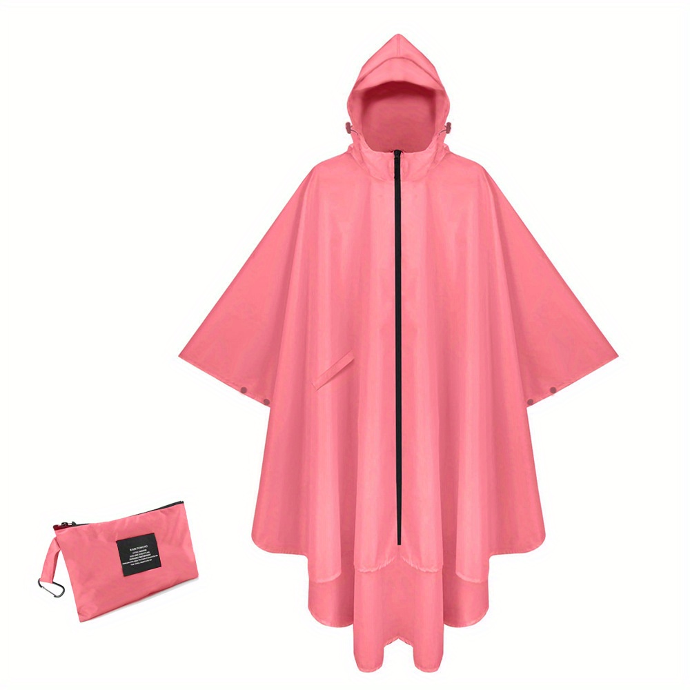 Poncho de lluvia para mujer, impermeable, ligero, a la moda, manga media  larga, con cremallera, cárdigan sólido, capa simple