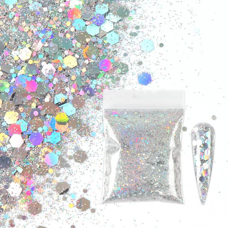  Holographic Chunky Glitter, 100g Black Cosmetic Craft
