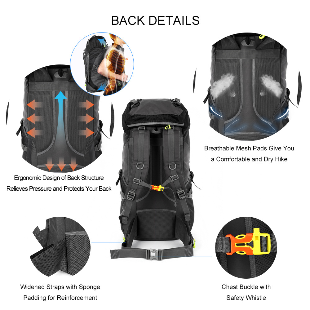 Men Women Fishing Backpack Waterproof Breathable Ergonomic Design