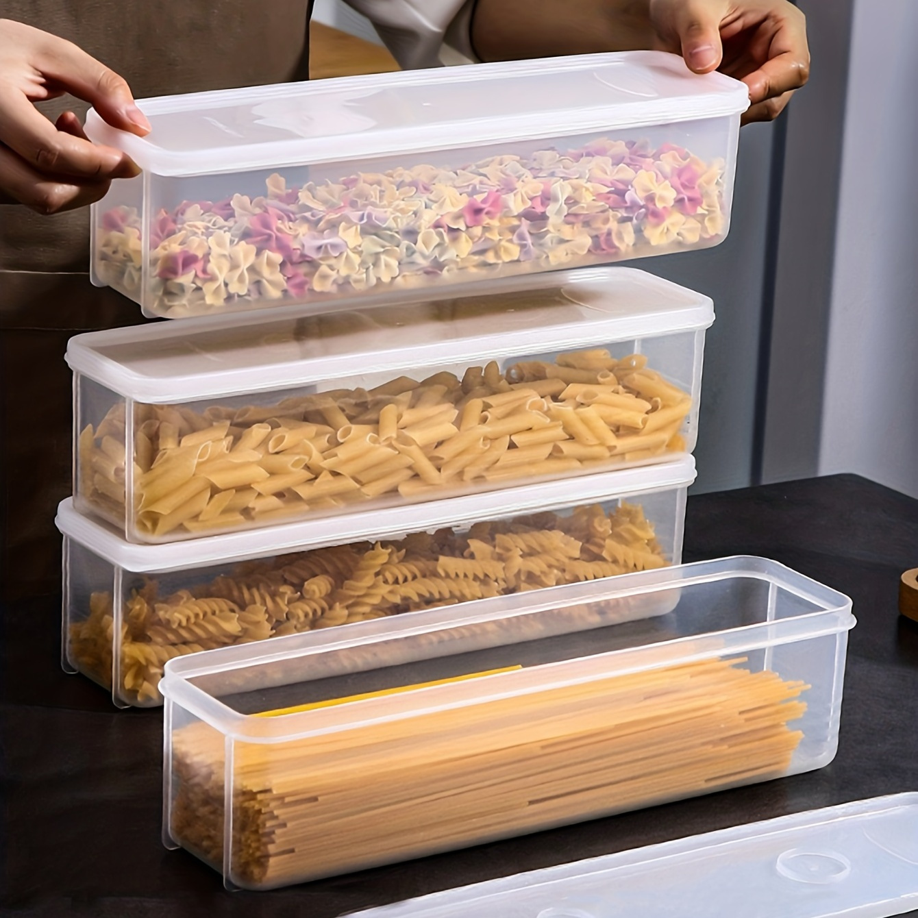 Set of Storage Lid, Kitchen Space Saver Crisper - for Rice, Pasta