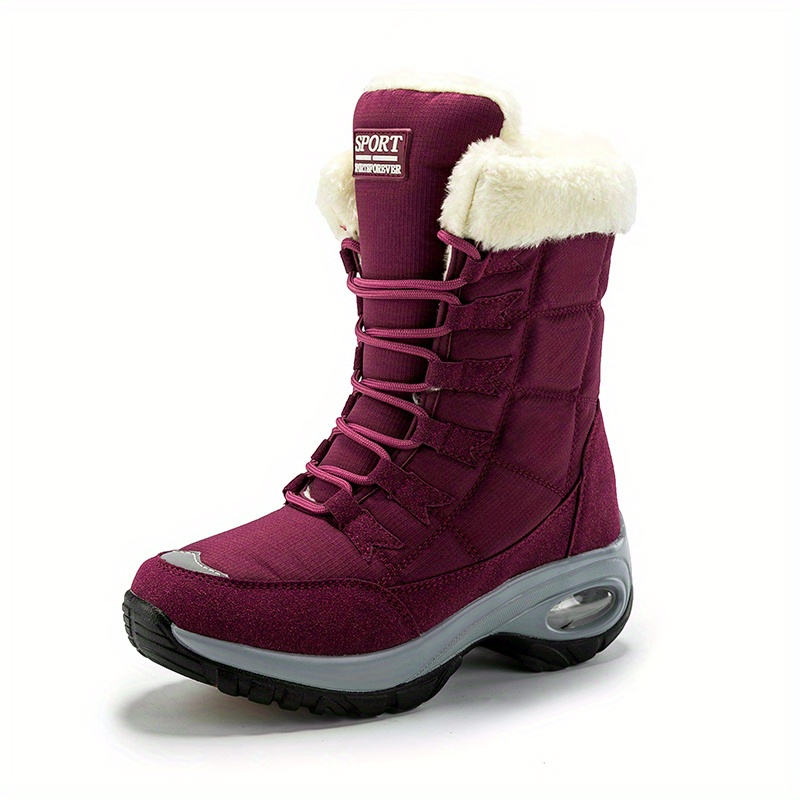 Image of Women's Boots Winter Platform Boots High Quality Lace-up Comfortable Thicken Snow Boots Chunky Womens Shoes Winter Shoes