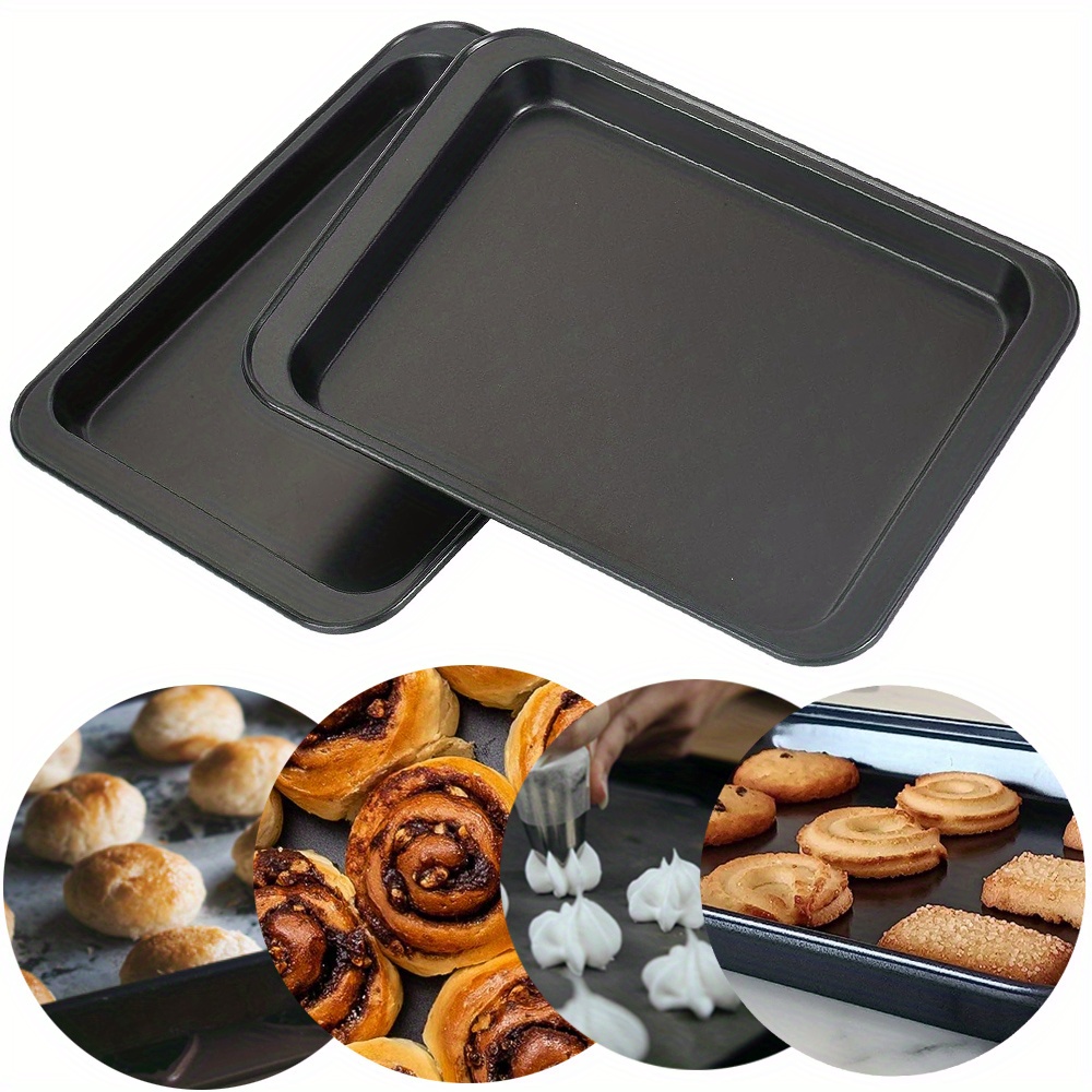 1pc 9.4 Inch Gold Carbon Steel Baking Sheet, Oven Safe Biscuit Tray