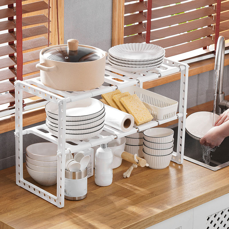Kitchen Telescopic Dish Plate Shelf Drying Rack Bowl Pot Storage