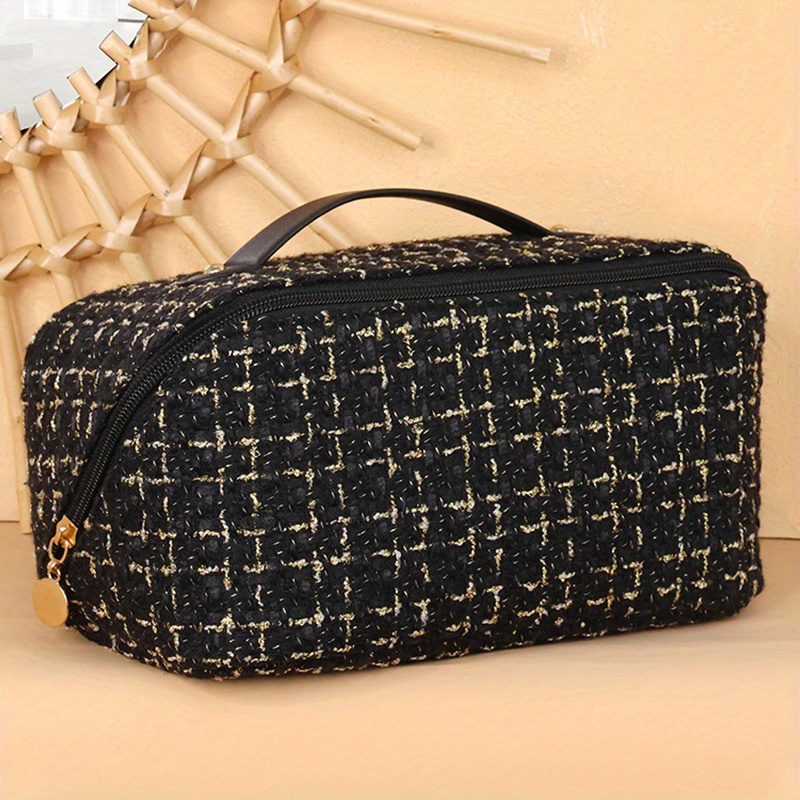 Portable Plaid Pattern Cosmetic Bag, Waterproof Makeup Storage Bag, Travel  Accessories Toiletry Bag - Temu Israel