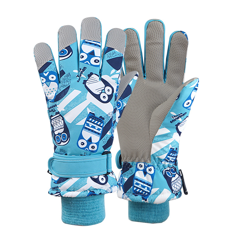 Children's Cartoon Waterproof Gloves, Winter Warm Keeping Gloves for Boys & Girls, Sports Gloves for Riding & Skiing, Suitable for 7-14 Years Old