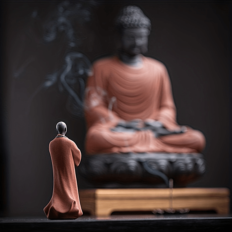 Monk Ceramic Dolls for Bonsai or Study Decor