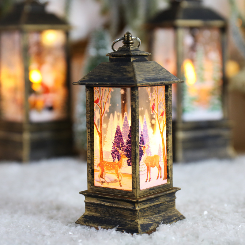 1PC Decorative Christmas Candle Lantern, Small LED Christmas Lights Night  Light, Vintage Hanging Lantern Lights Plastic, Candle Holder Garden Lantern  for Indoor Outdoor Party Supplies, Gift 
