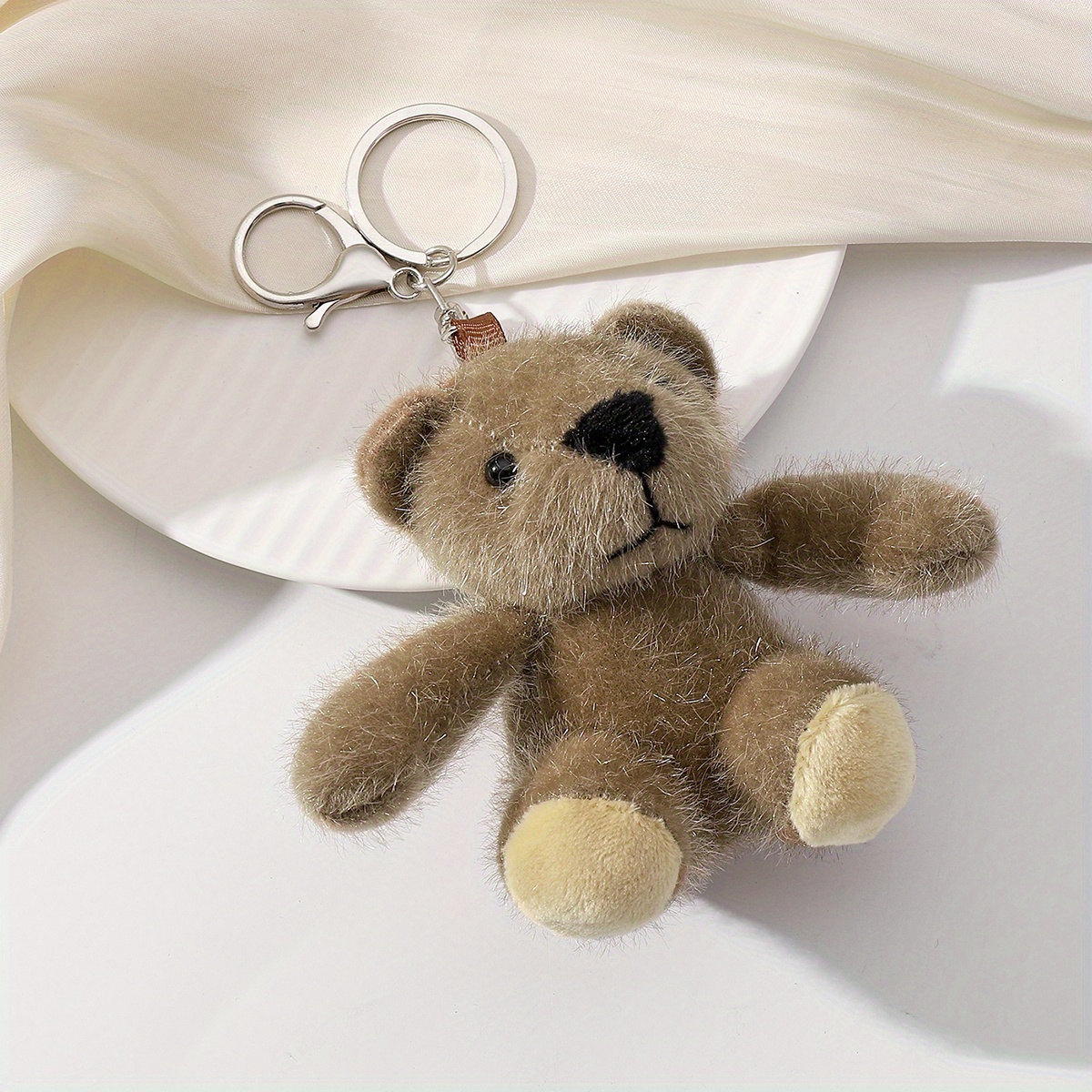 Keyring with teddy bear coin purse