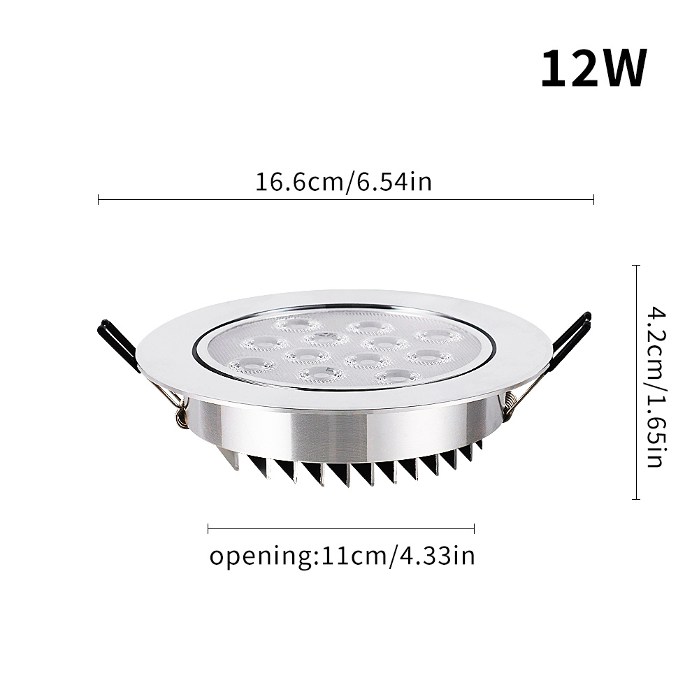 6pcs ultra bright 3w led recessed ceiling lights modern round metal panel down light for commercial office mall hotel and corridor lighting details 5