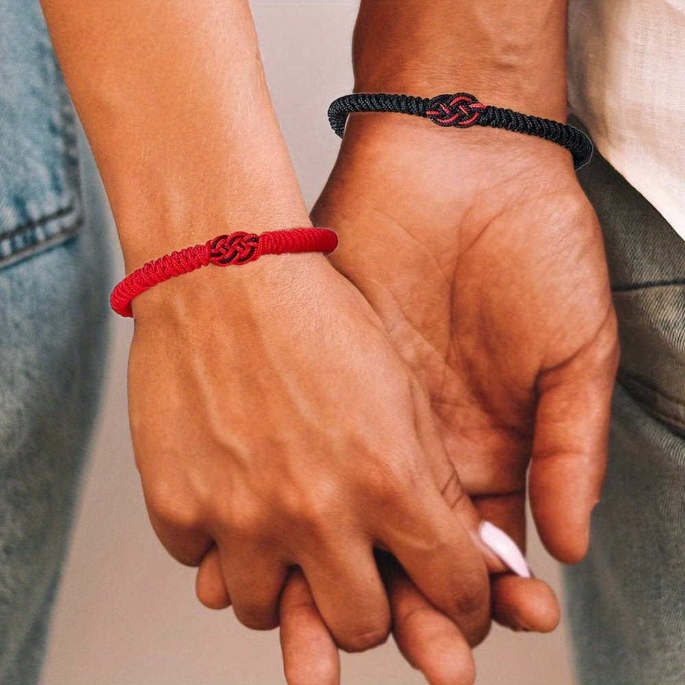 Couples Gifts Braided Bracelet Set Lucky Amulet Knot Hand - Temu