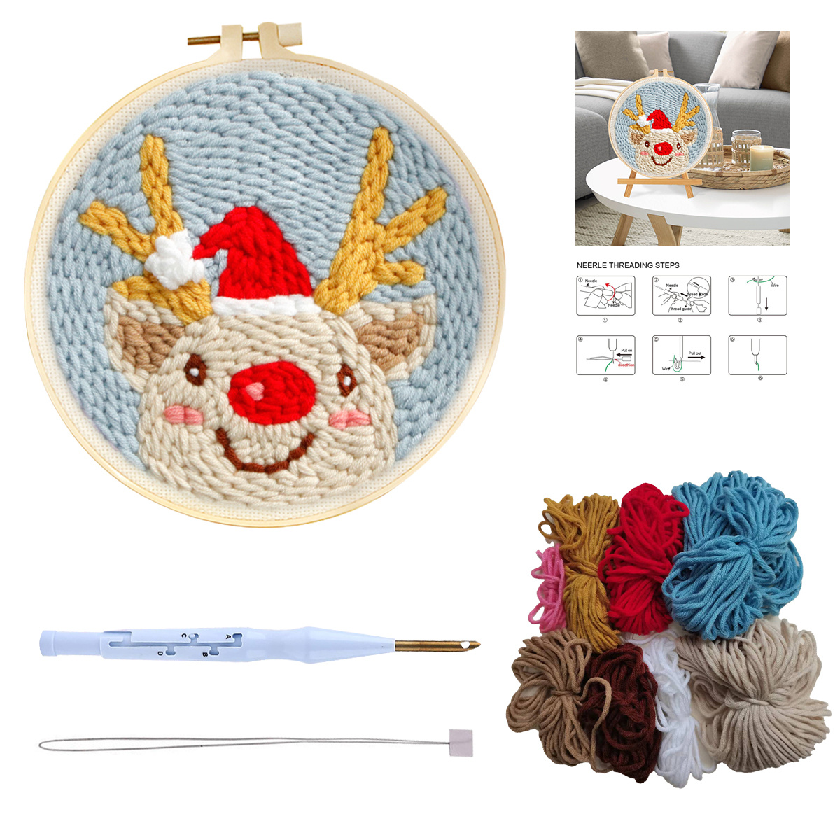 Punch Needle Embroidery Starter Kit Pattern Instructions - Temu