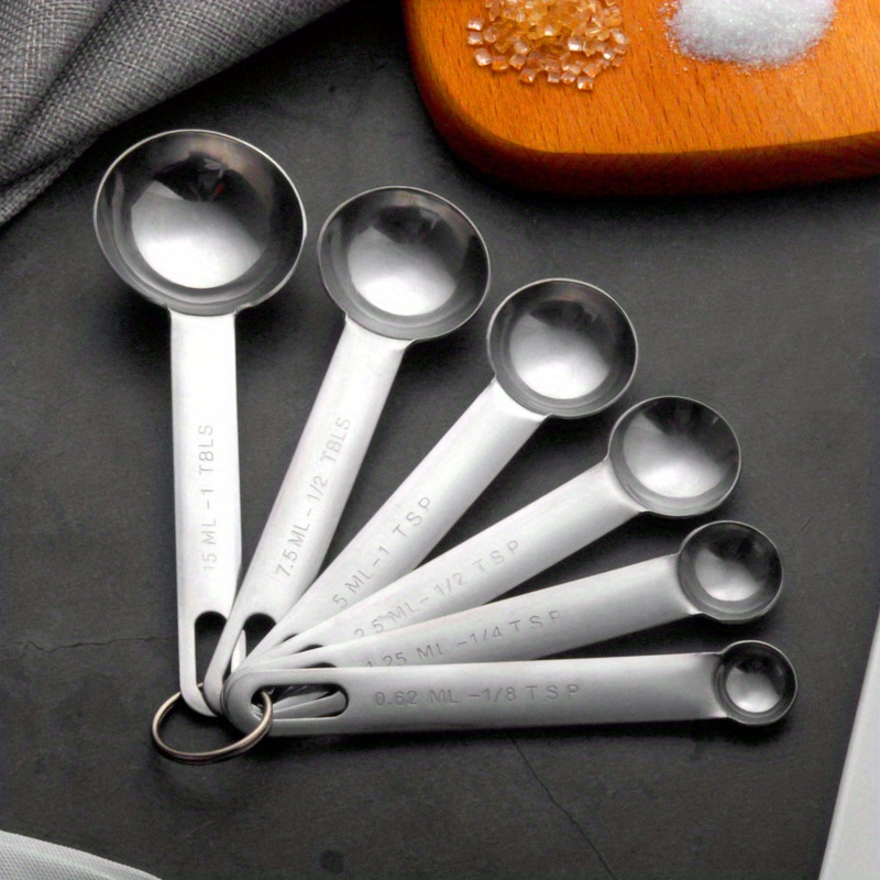 Premium Stainless Steel Measuring Spoons - Set of 6