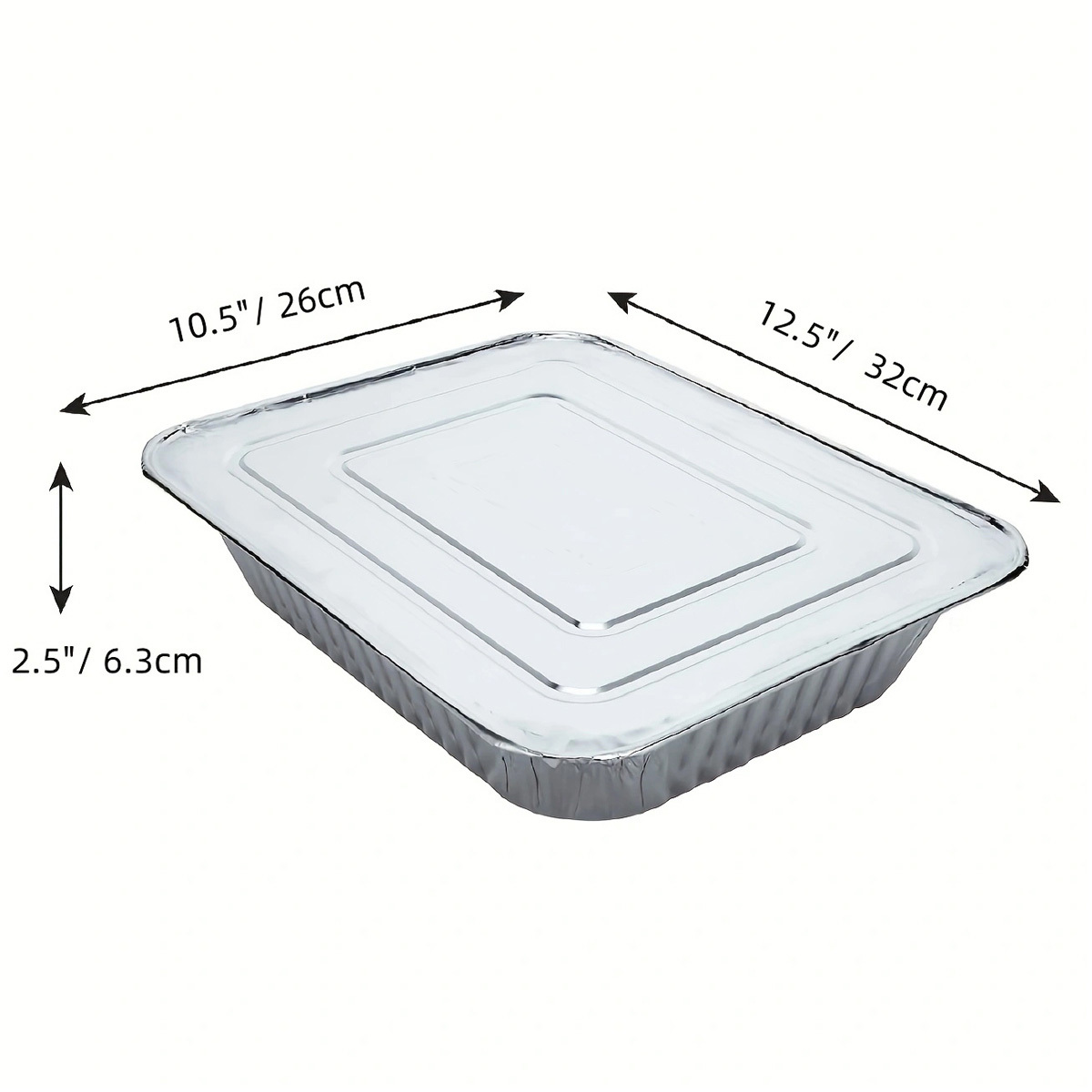 Plastic Cold Food Storage Container - 2.5 Inch Deep - Rectangle