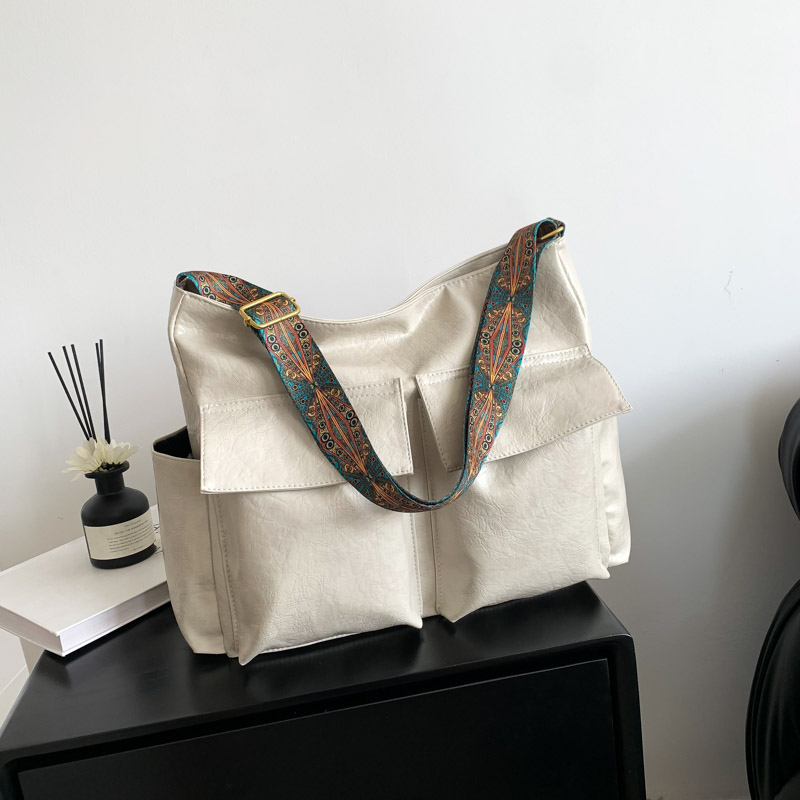 Japanese Multi-pocket Canvas Cotton Shoulder Tote Bag Vintage 