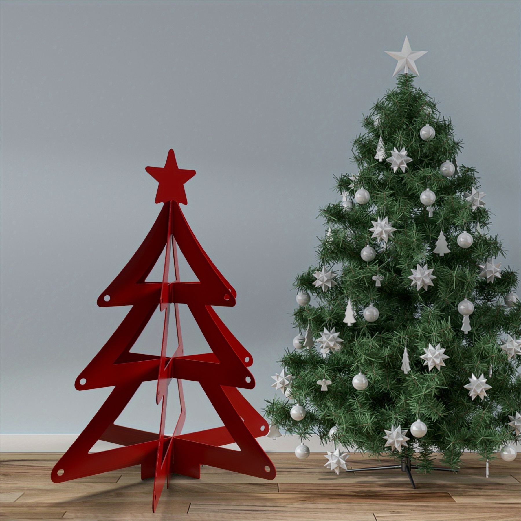 Red White Green Christmas Decorations 3d Christmas Tree - Temu