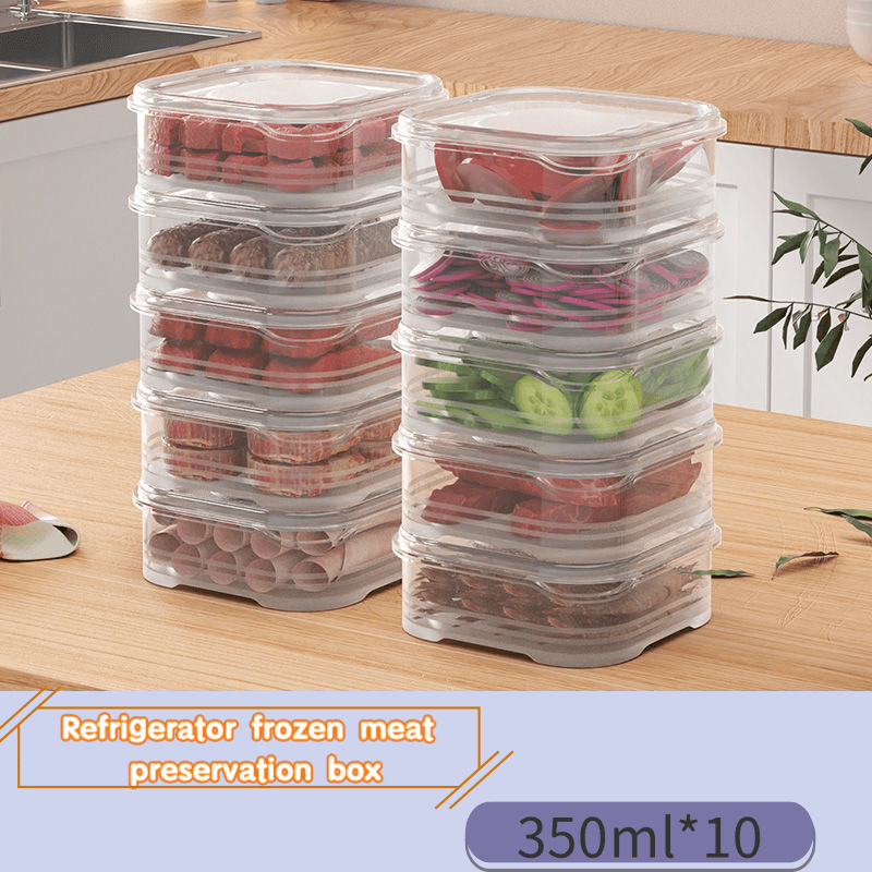 1pc Refrigerator Freezer Storage Container, , Seal Preservation, With Grid,  Suitable For Meat, Ice Cream And Other Cold Food