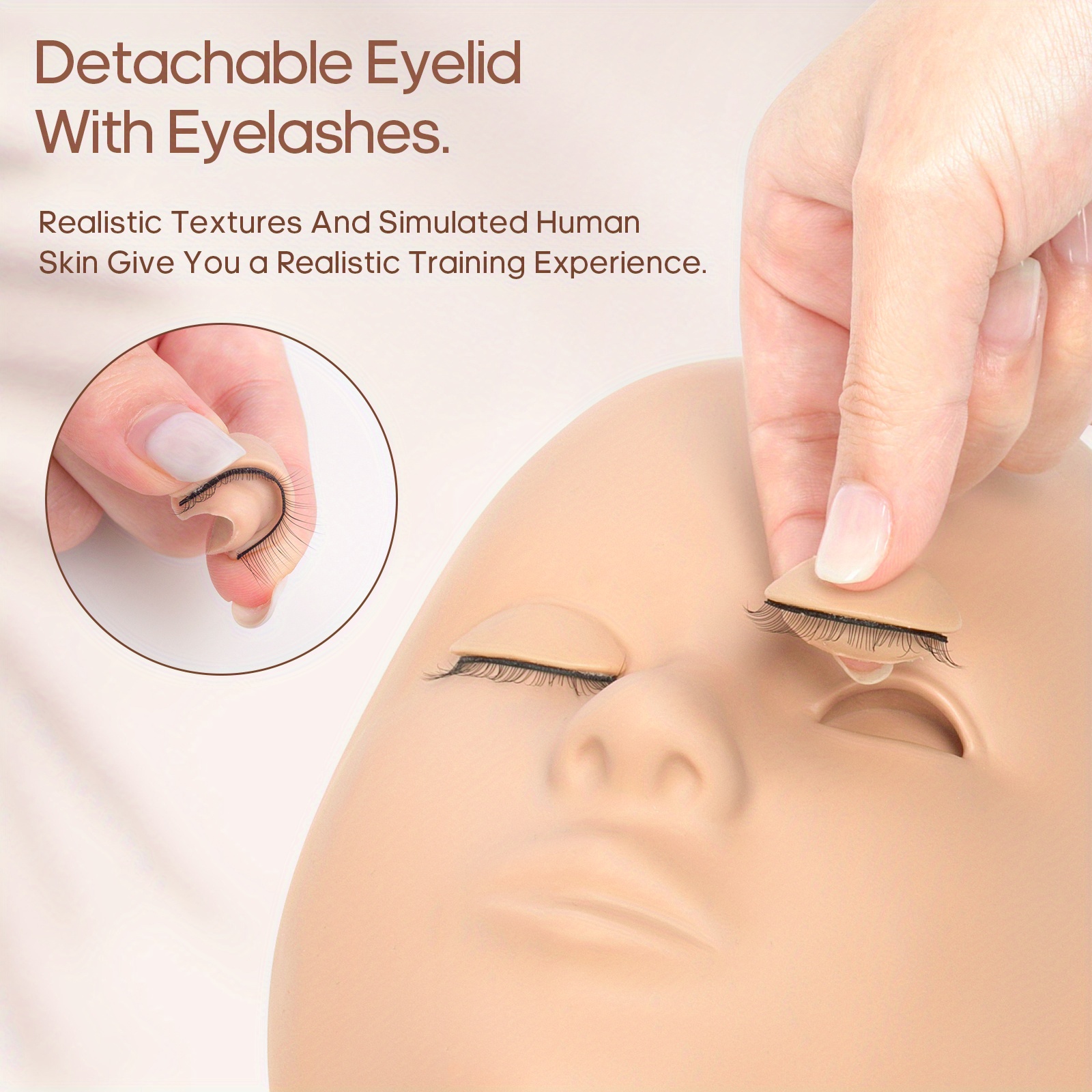 Lash Mannequin Head With Replacement Eyelids Lash Extension - Temu