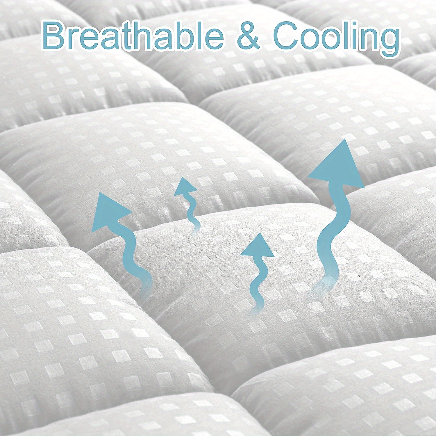 White Mattress Pad Quilted Fitted Mattress Protector Cooling - Temu