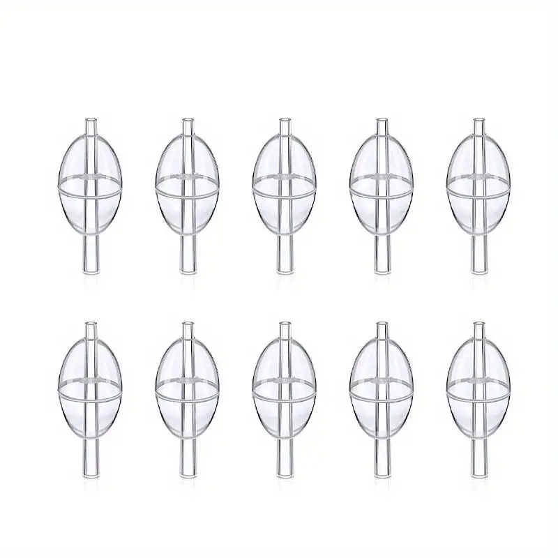 10pcs Fishing Slip Cast Spin Floats, Fly Fishing Floats, Clear Bobbers Oval  Floats, Bubble Floats Plastic Fishing Floats, Fishing Tackles