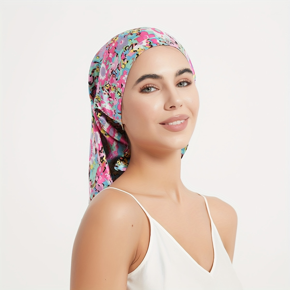 100 silk sleep cap soft silk bonnet elegant solid color silk 