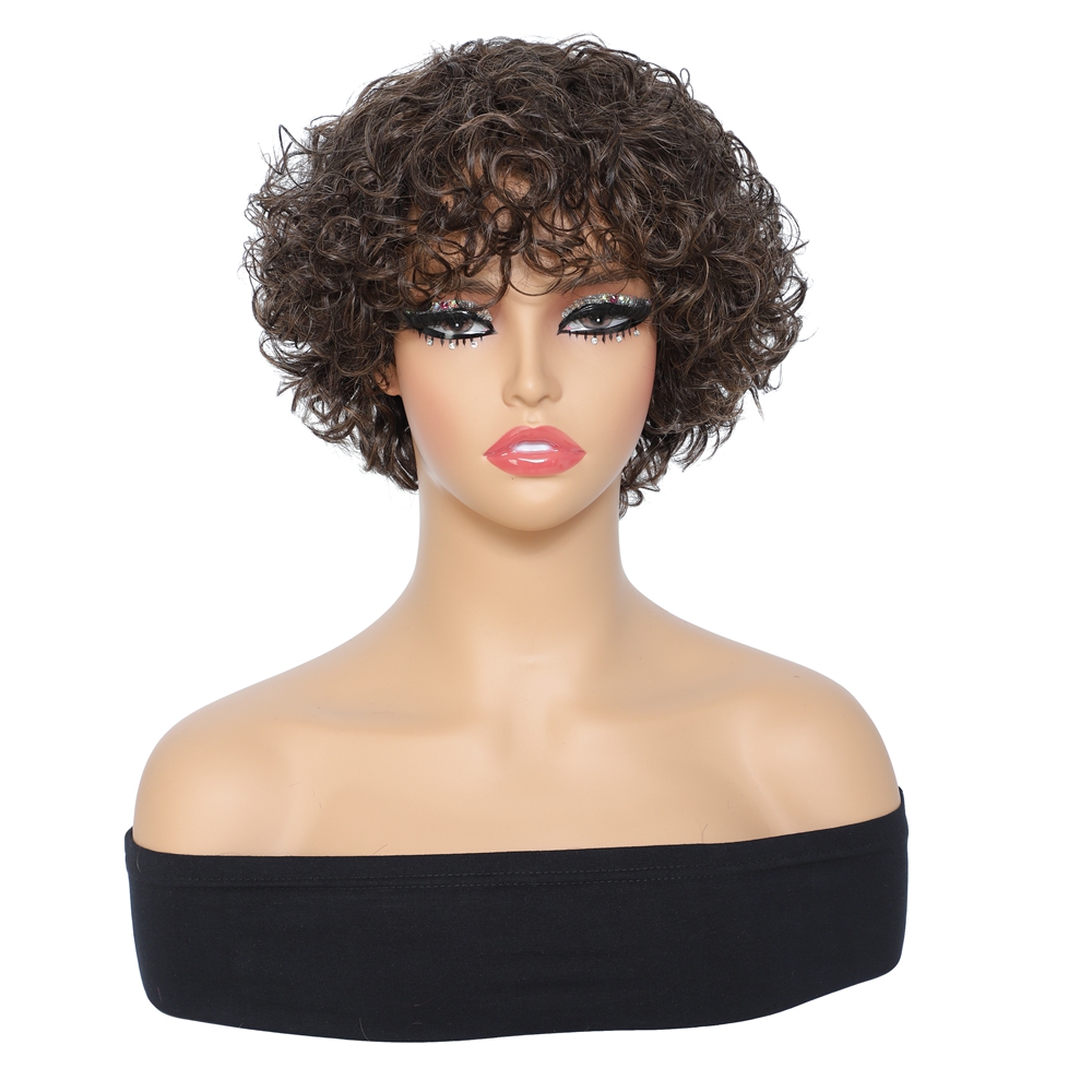 Machine Made Pixie Cut Hair Wigs Human Hair Wigs 150% - Temu