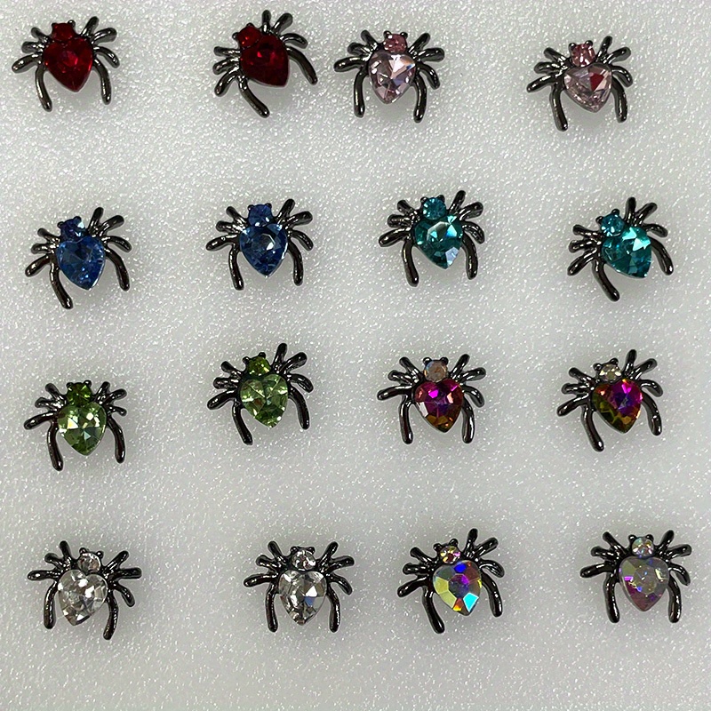 Halloween Colorful Unique Mini Shiny Spider Resin Charms For - Temu