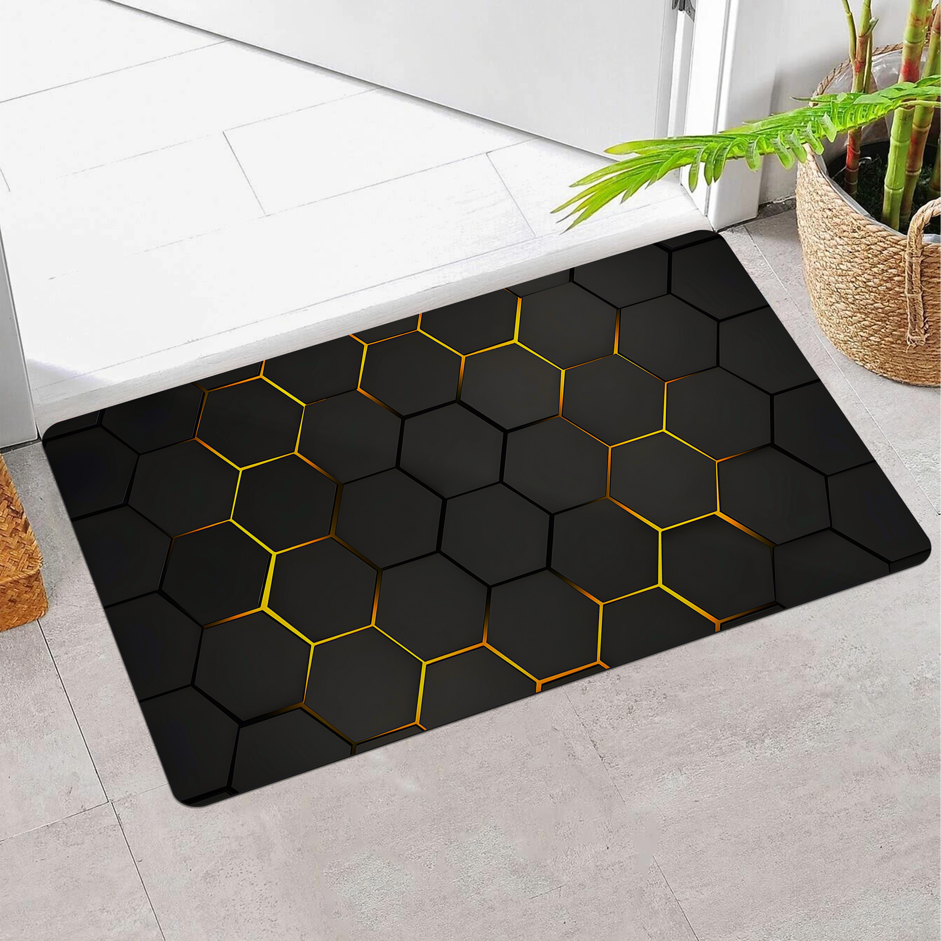 Honeycomb Pattern Durable Front Door Mat Hexagon Pattern - Temu