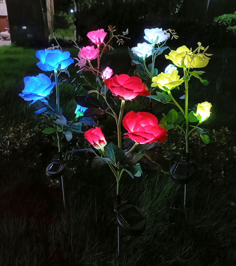 Solar Garden Rose Light Waterproof Solar Stake Lights - Temu