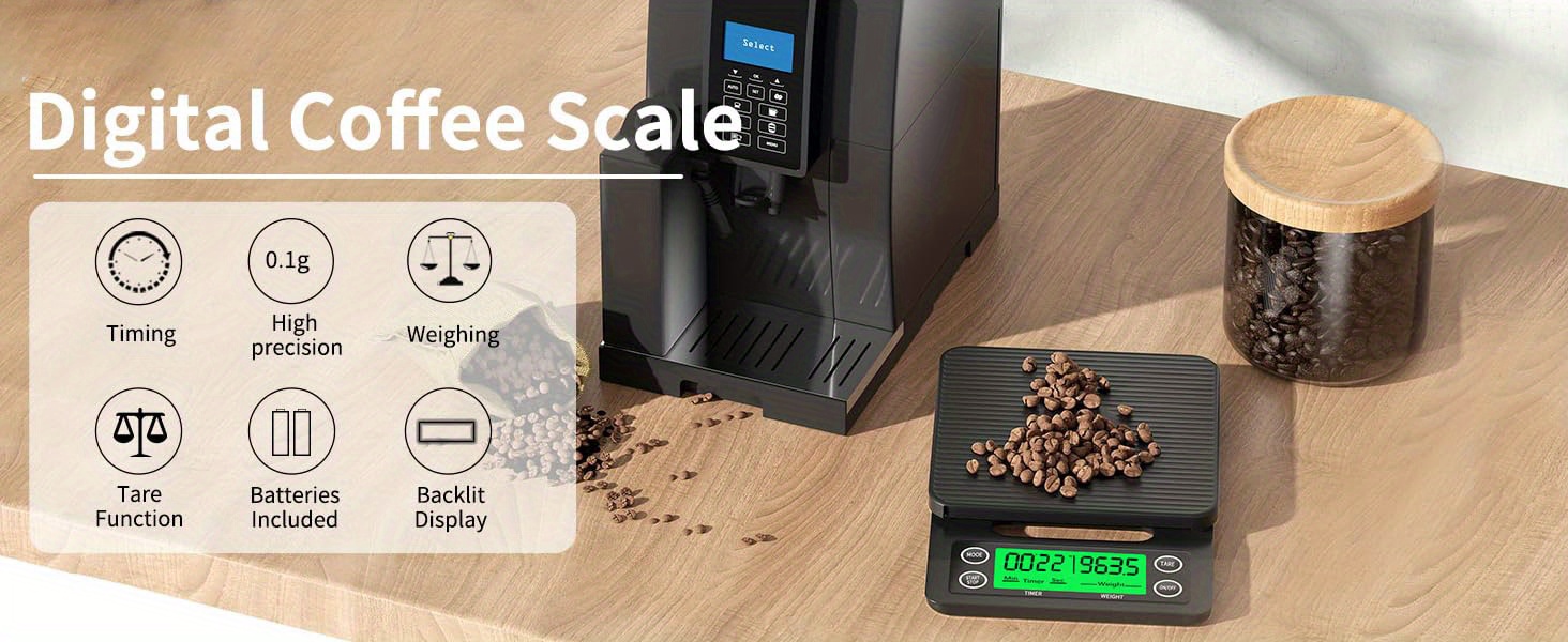 1pc coffee scale with timer lcd backlight display scale high   kitchen food scale with   function 6 6lb 3kg   0 1g precision sensor scale for kithcen   kitchen accessaries kitchen accessories details 0